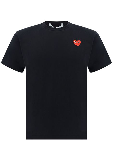 t-shirt con logo ricamato unisex nera COMME DES GARÇONS PLAY | AX-T108-0511